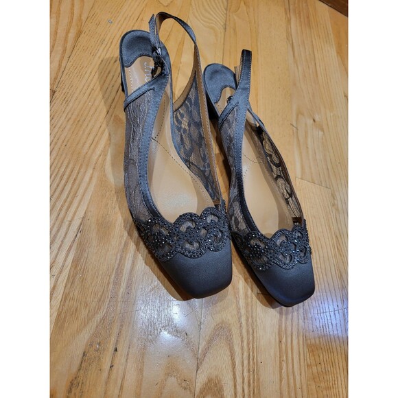 J.Reneé Women's Faleece Pump Sandal Shoe Size 8.5 M Dark Grey/Taupe - Picture 1 of 7